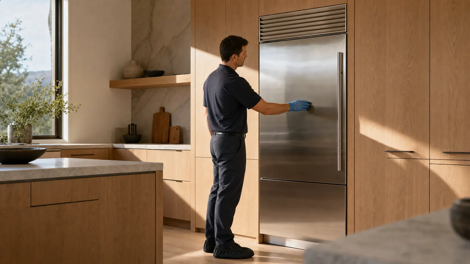 Built-in refrigerator diagnostic visit in the service area